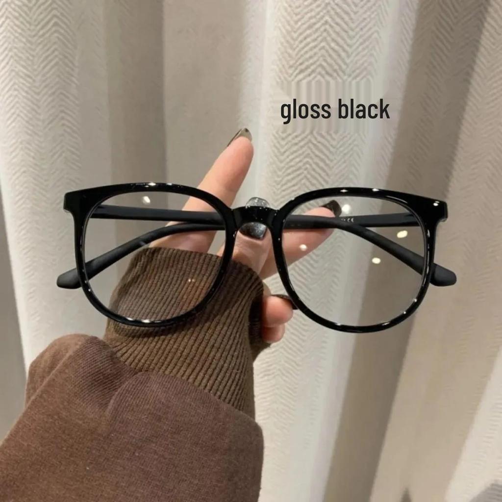 Унисекс студенческие очки по рецепту в стиле инфлюенсера Xiaohongshu, большая оправа каштанового цвета, образ без макияжа