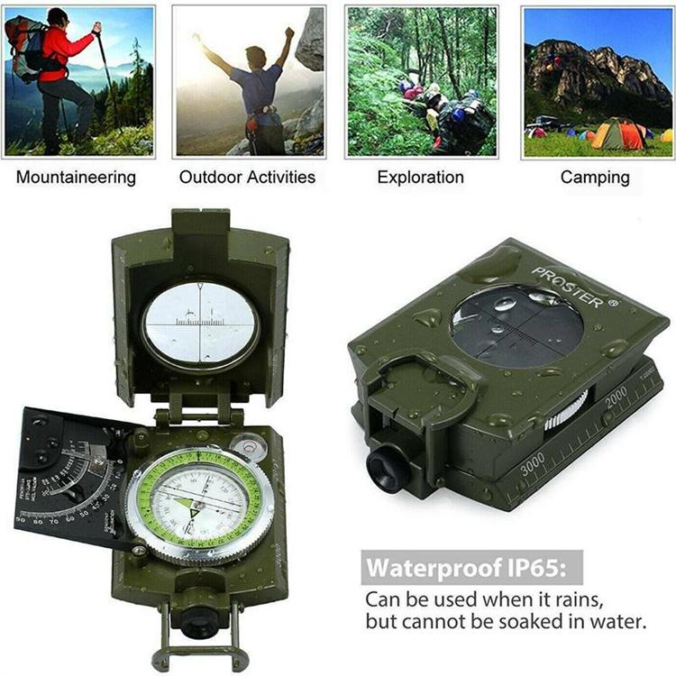 Профессиональный военный армейский металлический прицельный компас, клинометр, инструмент для кемпинга и пешего туризма