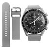 Ocdin 20mm Watch Band for Omega and Moon Easy Replacement Silicone Strap for Men and Women X, Swatch, Speedmaster, Swatch, (Moon)
