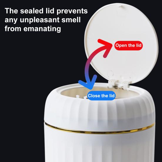 Desktop Trash Can with Press-Type Lid Large Capacity Easy To Clean Non-Slip Design Compact Size Garbage Bin