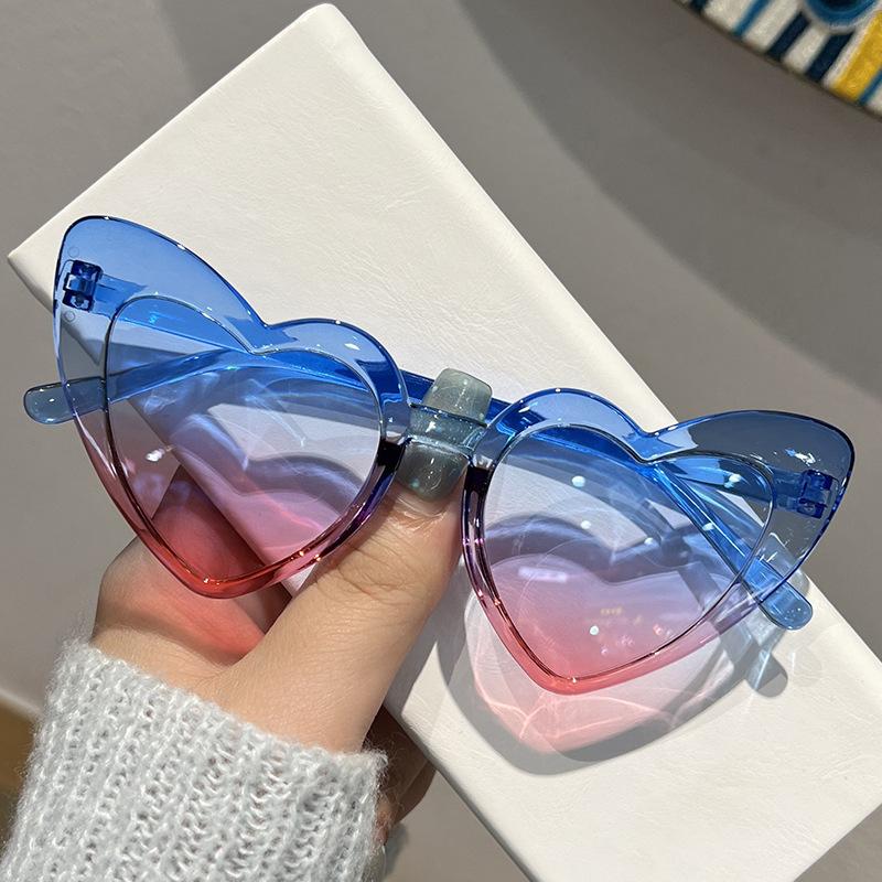 Heart Shaped Sunglasses Women Gradient Color UV400 Fashion Cat Eye Sun Glasses Ladies Summer Beach Party Street Style Eyewear