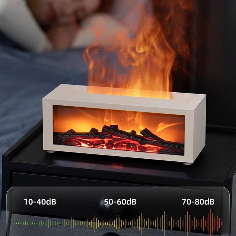Aroma Diffuser Fireplace Oil Flame 7 Color Changing Lights Aromatherapy Air Diffuser Essential Oil Cool Mist Humidifier With Timer Remote