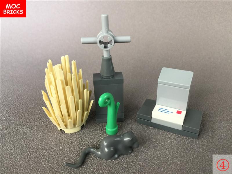 MOC Кубики Хэллоуинская тыква скорпион Зомби Лицо Головной убор Скелет Призрак Кровь Могила DIY Строительные блоки Игрушка для мальчиков