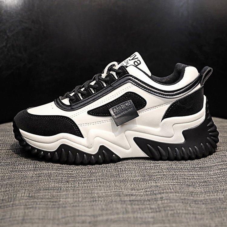 Инс корейская версия кроссовок для папы универсальные 2024 новые студенческие спортивные туфли женские контрастного цвета на шнуровке повседневные на платформе для бега