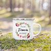 French Flower Printed Coffee Mugs Bachelorette Party Wine Mug Bridesmaid Witness Enamel Cup Engagement Wedding Gifts for Witness