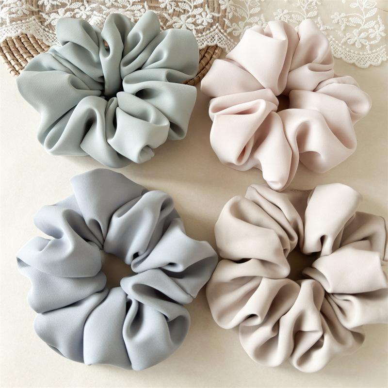 Minimalist Solid Matte Scrunchies Extra Large Voluminous Hair Ties High End Neutral Color Hair Band For Thick Hair