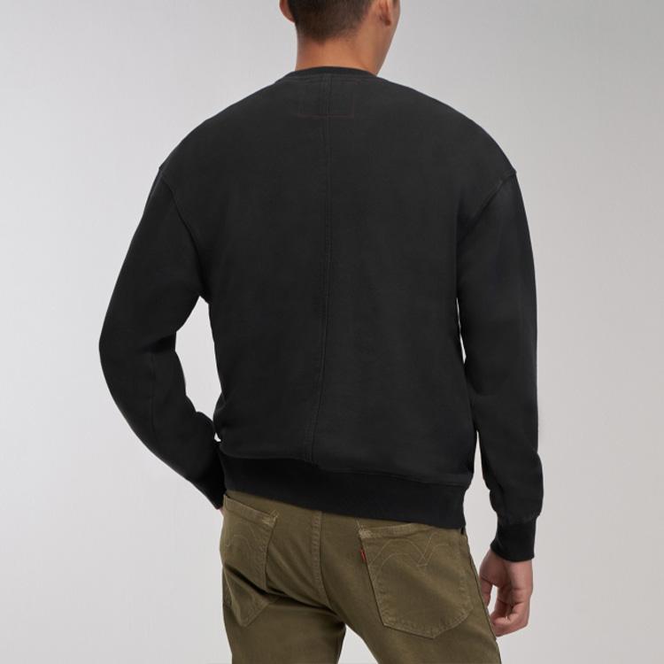 Хлопковый свитшот с круглым вырезом и длинными рукавами Levis Solid Label для мужчин, черный A0147-0001