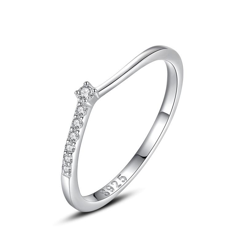 Ada Jewelry Gioielli Женское Простое Кольцо-Вечность из Серебра 925 Пробы с Родиевым Покрытием для Девочек