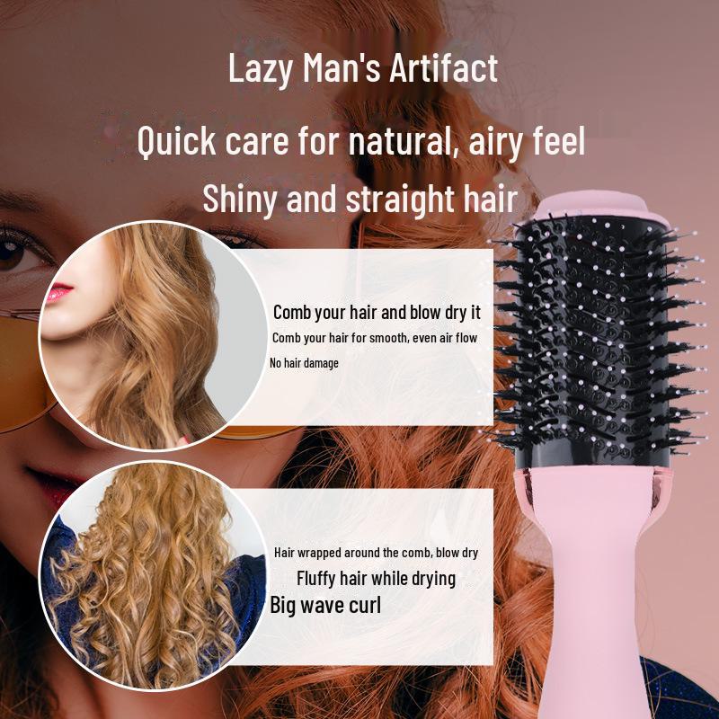 Многофункциональный фен с горячим воздухом и расческа для укладки: Выпрямляйте, завивайте, сушите и укладывайте мокрые/сухие волосы одним движением.