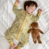 Cotton Toddler Sleepsuit With Zipper No-Seam Design Boys Girls Anti-Kick Sleeping Bag All-Season Home Pajamas