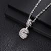 Zircon Inlaid Rock Sugar Initial Pendant Necklace - European & American Hip-Hop Style