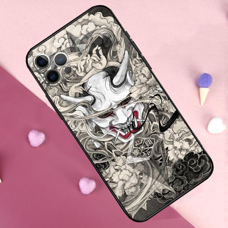 Чехол для телефона с маской Они самурая для iPhone 17 Pro Max 17 Air 11 14 15 16 Pro Max Plus 12 13 Mini 16e Задняя крышка