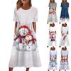 Women's Casual Fashion Christmas Print O-neck Dress