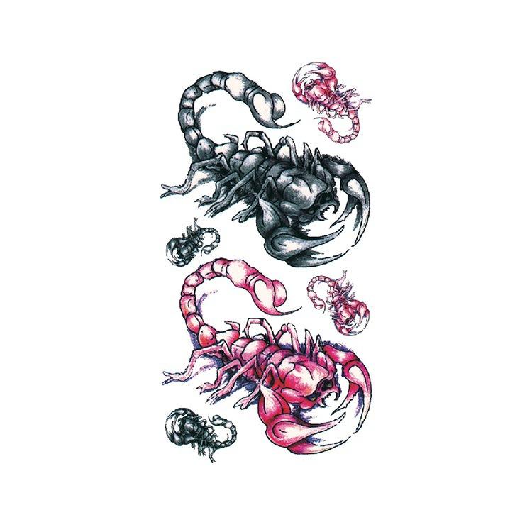 Шрам Змея Паук Скорпион Животное Водонепроницаемая Наклейка для Татуировки Образец Набора Ужасов для Подделки