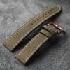 Классический ремешок из ламинированной вручную кожи с бронзовой застежкой, 20 мм, 21 мм, 22 мм, подходит для бронзового браслета для часов, мягкий тонкий мужской ремешок для часов