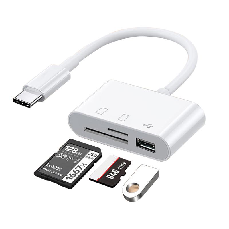 Универсальный OTG-кардридер Type-C: USB-флешка, TF, SD для телефонов и компьютеров