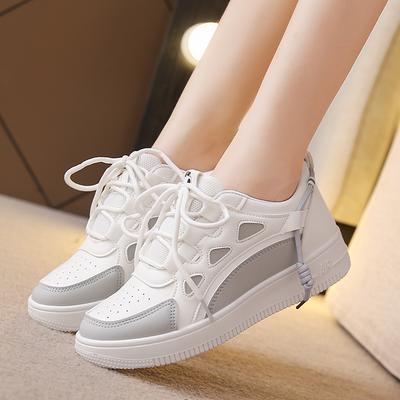 Кроссовки на платформе 2024 года с круглым носком, нескользящая спортивная обувь для скейтбординга, женская обувь для активного отдыха, легкая дизайнерская обувь на шнуровке