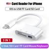 Кардридер для iPhone USB-кардридер для карт памяти Просмотрщик SD-карт для фотоловушек Адаптер-кардридер SD TF для камеры Samsung Xiaomi iPad