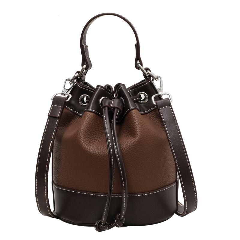 Autumn and Winter New Trendy Fashion Women's Bags Shoulder Messenger Bags Girls Bags Casual Contrasting Color Bucket Bags