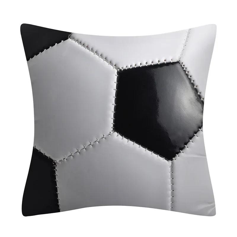 Football Basketball Rugby Double-Sided Printed Pillow Cover Short Plush Suitable Living Rooms Bedrooms Sofas Throw Cushion Cover