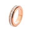 5MM Square CZ Rotatable Ring, Double Circle Spin Ring for Women Men, Starry Style Couple Band