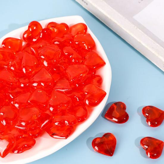 250 шт. акриловые искусственные хрустальные полупрозрачные сердца в форме сердца искусственные драгоценные камни наполнитель для вазы