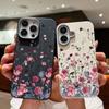Ударопрочный мягкий чехол из ТПУ с фиолетовым цветочным узором для iPhone 16 Pro 15 14 Plus 13 12 Pro Max 11 с текстурой кожи, однотонный тонкий чехол