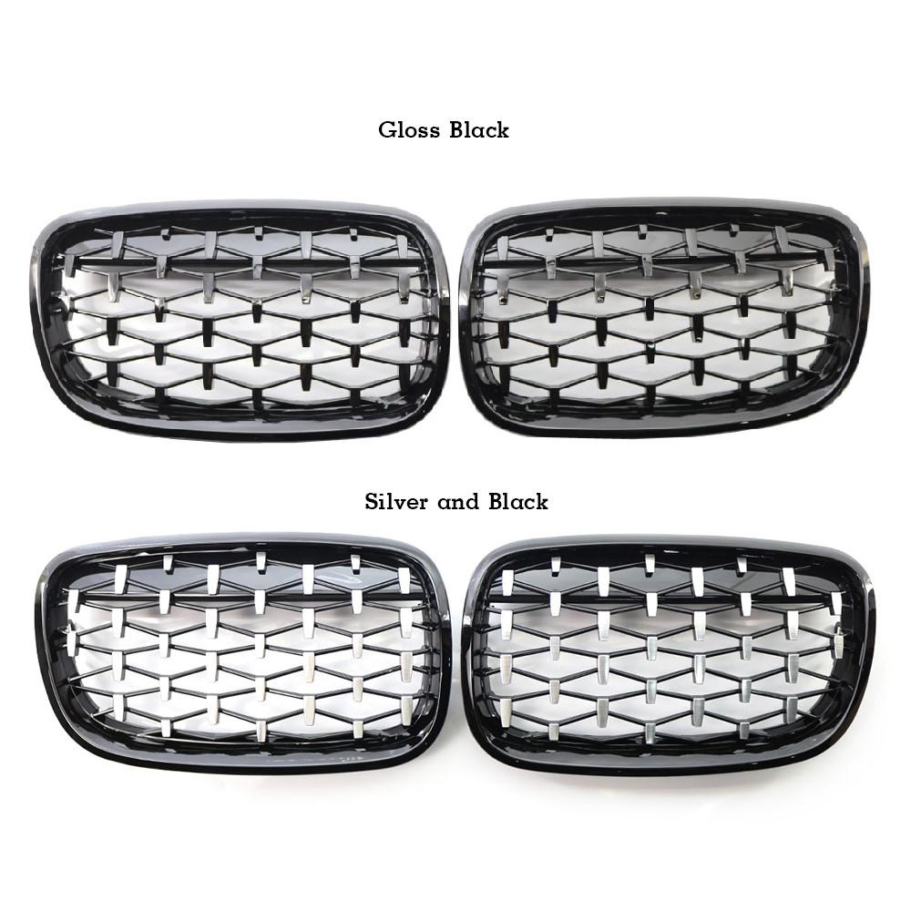 1 пара решеток радиатора для переднего бампера в стиле Diamond Meteor, замена гоночных решеток для автомобиля BMW E70 E71 E72 X5 X6 2007-2013