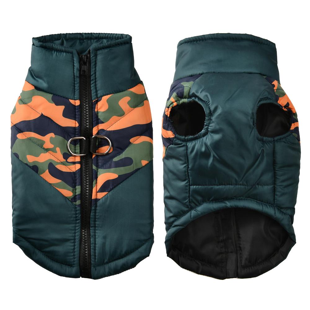 Winter Warm Dog Jacket For Small Medium Dogs Cats Outdoor Windproof With D-ring Zipper Puppy Camouflage Clothes Beagle Pet Coat