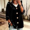 Женский повседневный топ с капюшоном, трехчетвертными рукавами и декоративными элементами из цветного велюра для ежедневной носки