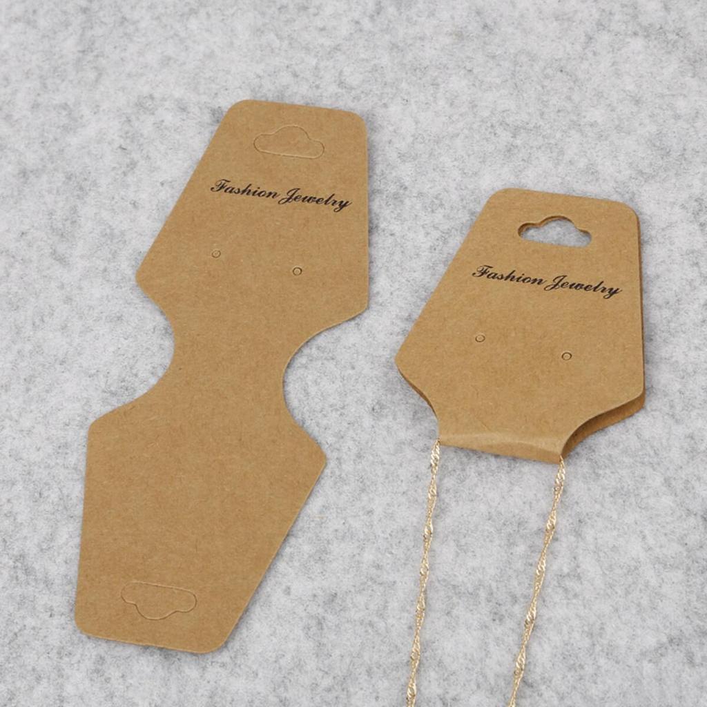 100 шт./пакет, крафт-бумага, лента для волос, упаковка для карточек, ПВХ-бирки, демонстрационные карты для ювелирных изделий, серьги, браслет, ожерелье, подвесные открытки