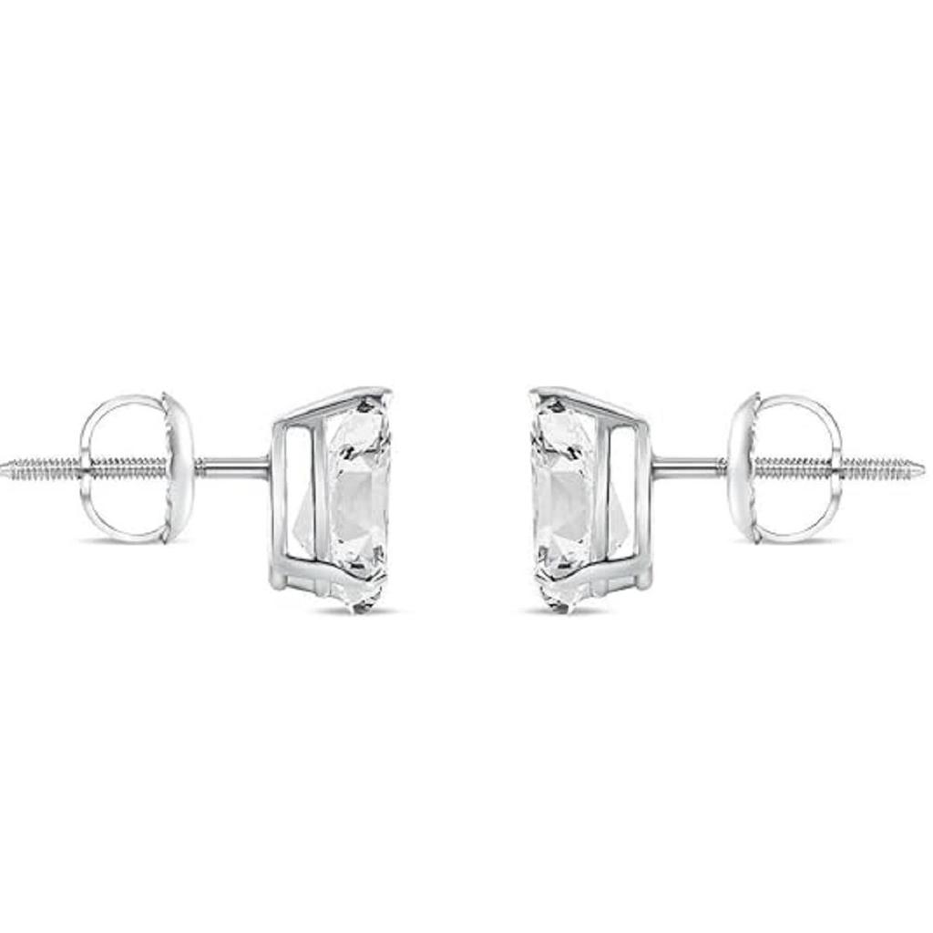 Jewels Prim 2,25 карата серьги-капли грушевидной формы с выращенными бриллиантами, из настоящего белого золота 14 карат, корзинка, винтовой замок