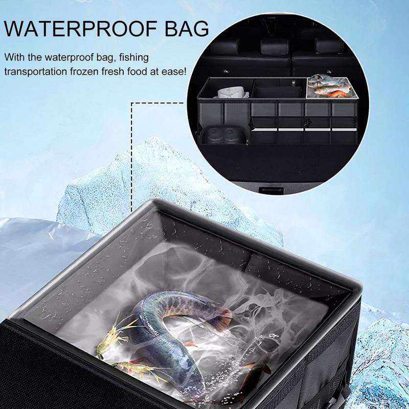 Складной ящик для хранения в багажнике автомобиля, большой вместительный ящик для хранения, портативный ящик для хранения с ручкой, органайзер из ткани Оксфорд для улицы