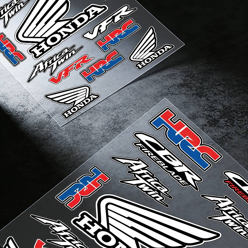ДЛЯ HONDA RACING Долговечная Водонепроницаемая Светоотражающая Наклейка Скрывающая Царапины Подходит для Мотоцикла Автомобиля Шлема Холодильника Стакана для Воды Наклейки
