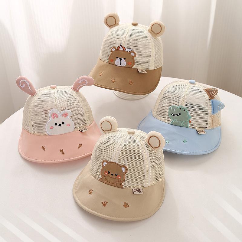 Cute Baby Sun Hat Summer Thin Breathable Mesh Wide Brim Cap for Boys and Girls Kids UV Protection Visor