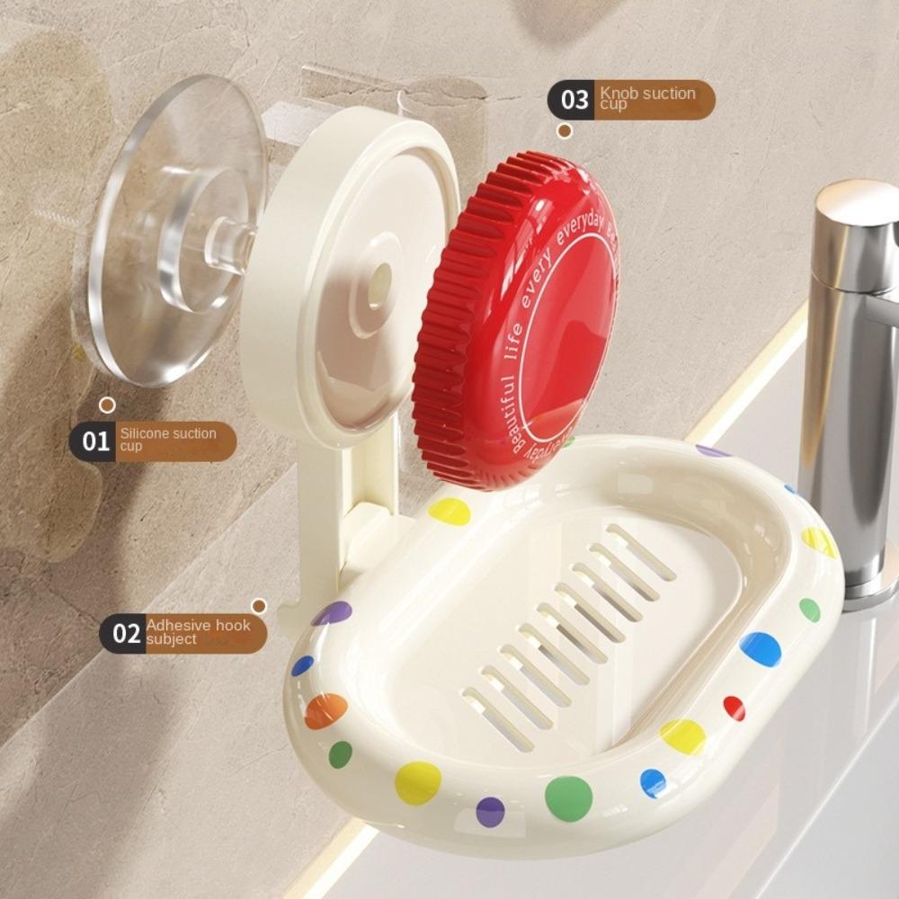 2 шт./компл. Настенная вращающаяся установка Мыльница Пластиковая без пробивания Отвод воды Мыльница Противоскользящая Съемная