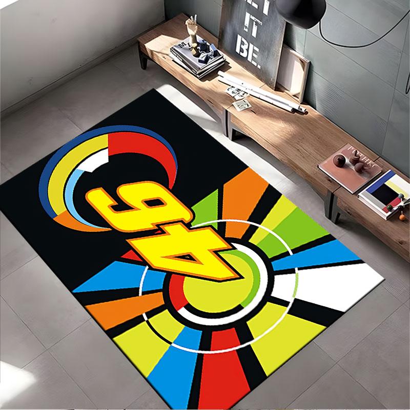 Colorful Number 46 Graphic Carpet suitable as a non-slip mat for the living room or bedroom sofa