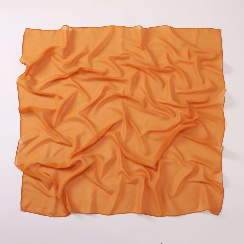 Versatile Solid Chiffon Scarf 90cm Square Headscarf For Women