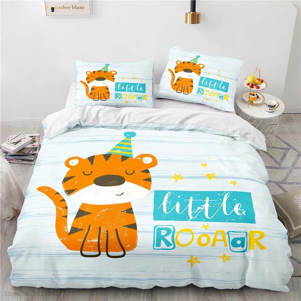 Cartoon 3d King Rabbit Printed Bedding Set Bed Linen Children Bedclothes Duvet Cover Sets Pillowcase Twin Full Queen King Size