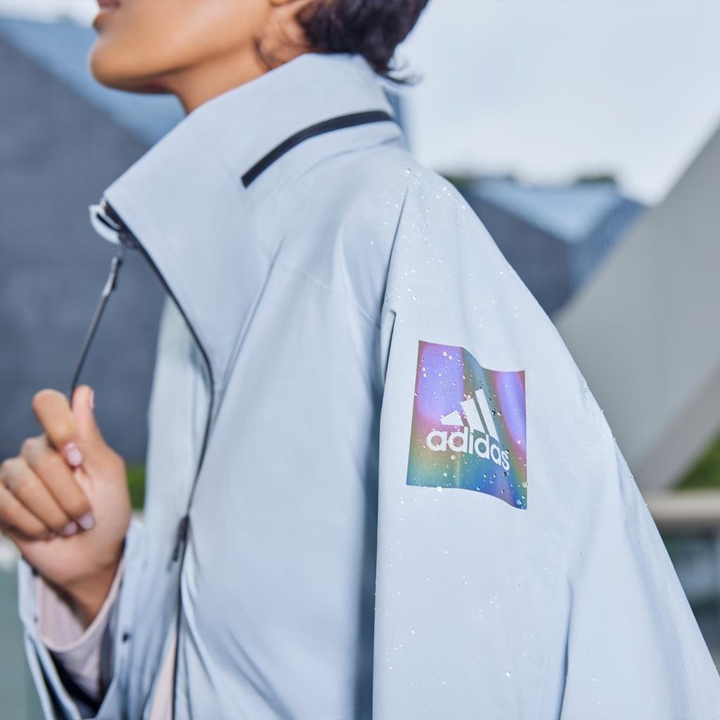 Adidas Длинная куртка с принтом логотипа и цветными блоками, женская куртка зеленого цвета GP3104