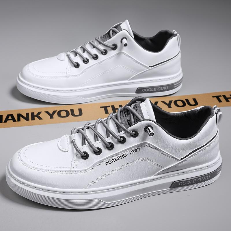 2025 новые мужские туфли, обувь для скейтбординга, мужская модная универсальная белая обувь, рабочая обувь, ленивые туфли с одной педалью, повседневные кожаные туфли