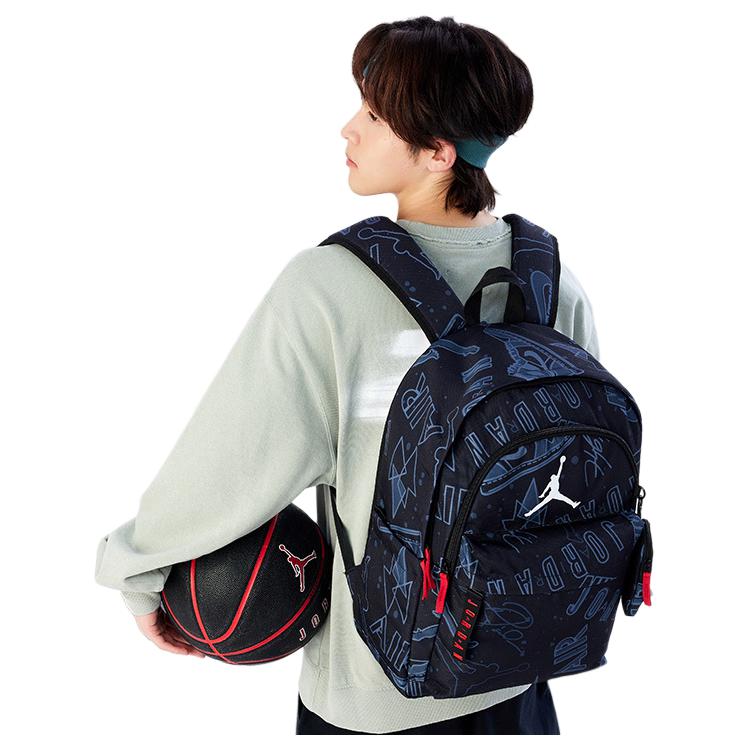 New Jordan Polyester Backpack Regular Unisex Graffiti Black JD2513167GS-002