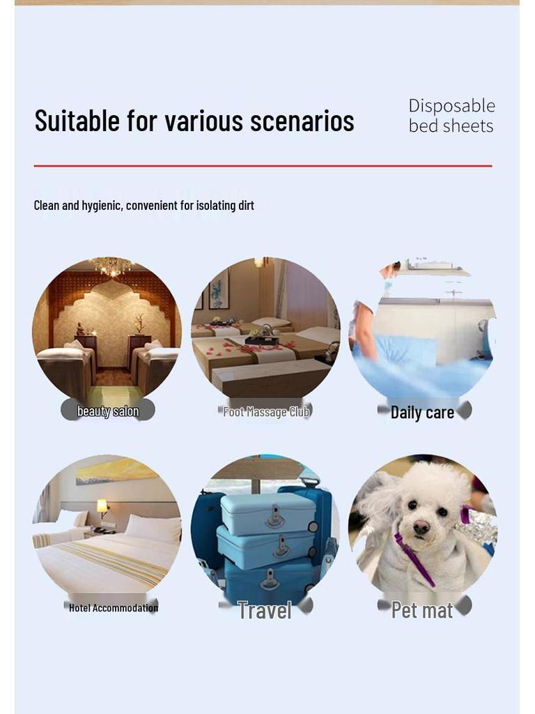 Disposable Waterproof & Oil-proof Beauty Bed Sheets with Hole - 100-Pack