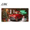 Large Format Door Display Christmas Garage Cover, Winter Holiday Hanging Banner Backdrop, Tree Backdrop Santa Claus Snowman Truck Photography