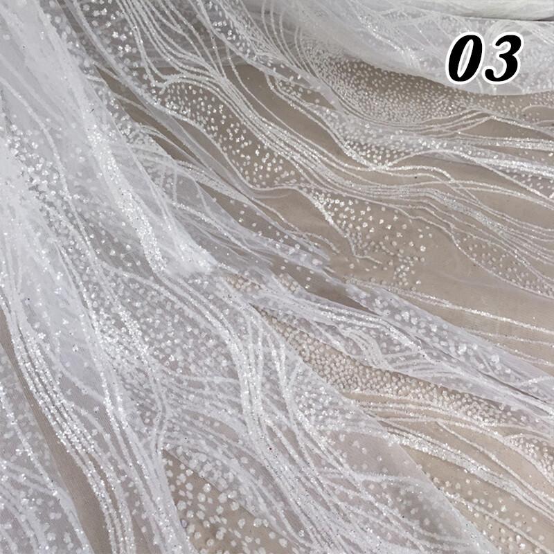 50x130 см Бронзирующий Глиттерный Пайеточный Волнистый Кружевной Ткань Материал для Свадебного Платья DIY Женское Платье Костюм Швейный Материал Одежды