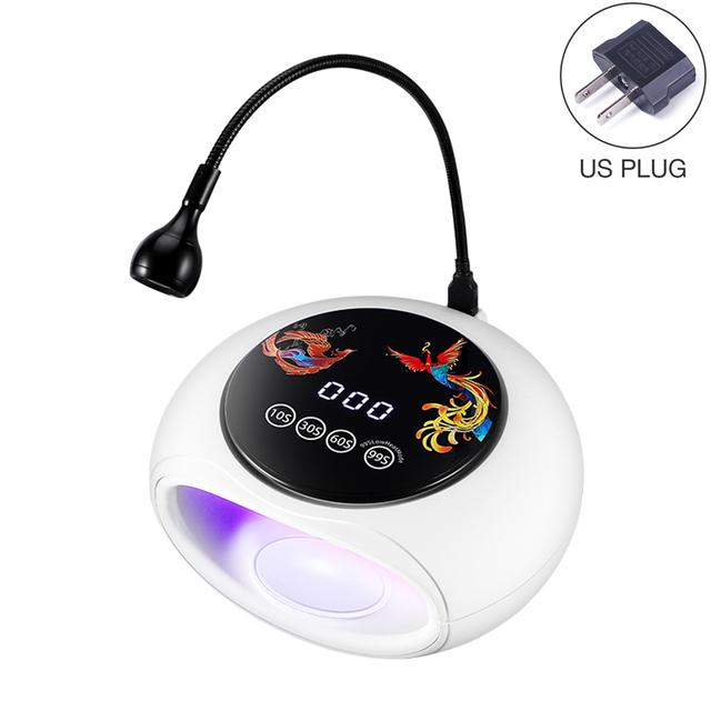 Светодиодная лампа для ногтей УФ-лампа для сушки ногтей для гелевых ногтей Умная сушилка для ногтей с красным светом 660 нм Лампа для отверждения ногтей для гель-лака