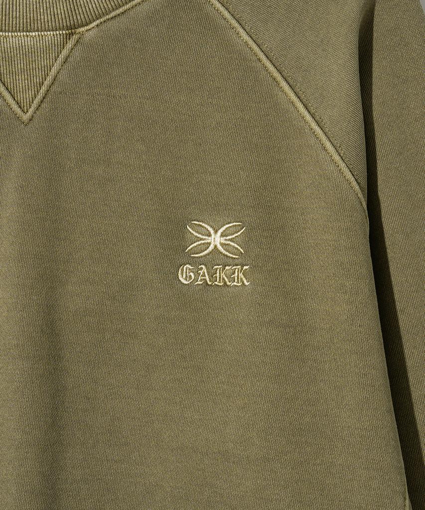 GAKKAI UNIONS Cut-Out Raglan Pigment Sweatshirt Olive