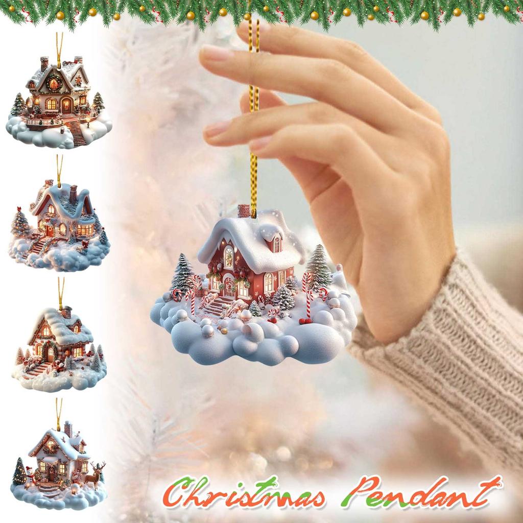 Christmas Igloo Car Pendant Acrylic Pendant Christmas Tree Pendant