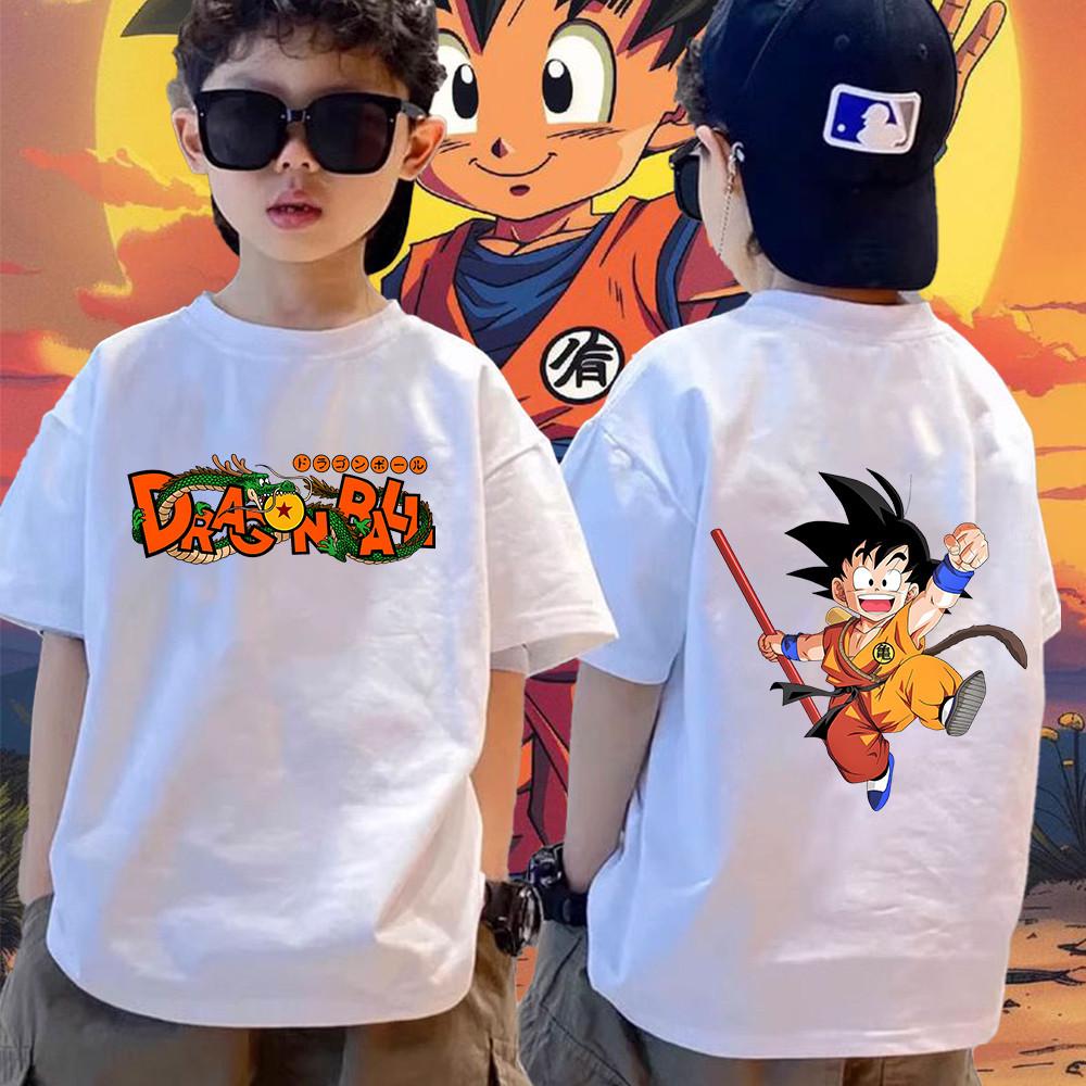 Детская футболка Dragon Ball Z Милый Аниме Мальчик 1-11 лет Супер Сайян Мультяшная Футболка