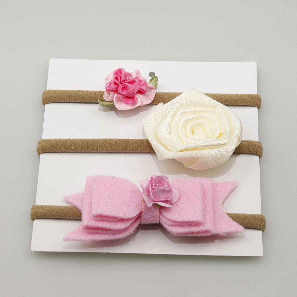3 шт. милая детская повязка на голову с заячьими ушками, эластичная повязка для волос с бантом и цветком, повязки на голову для маленьких девочек, детский тюрбан, набор аксессуаров для волос